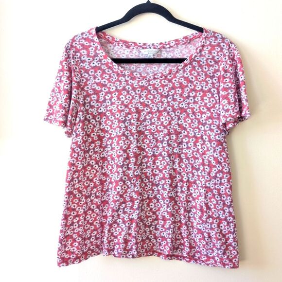 Lucky Brand Women's Round Neck Short Sleeve Ditsy Floral Top Size Medium - Picture 3 of 8